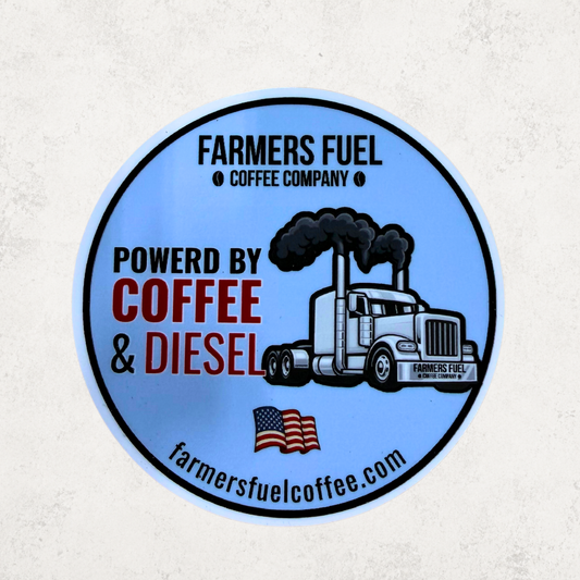Powered By Coffee & Diesel Sticker