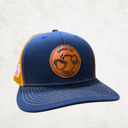 Farmers Fuel Round Patch Hat – Navy/Amber